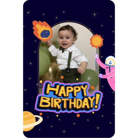 6x9cm Doğum Günü Magnet Uzay - 9 Adet