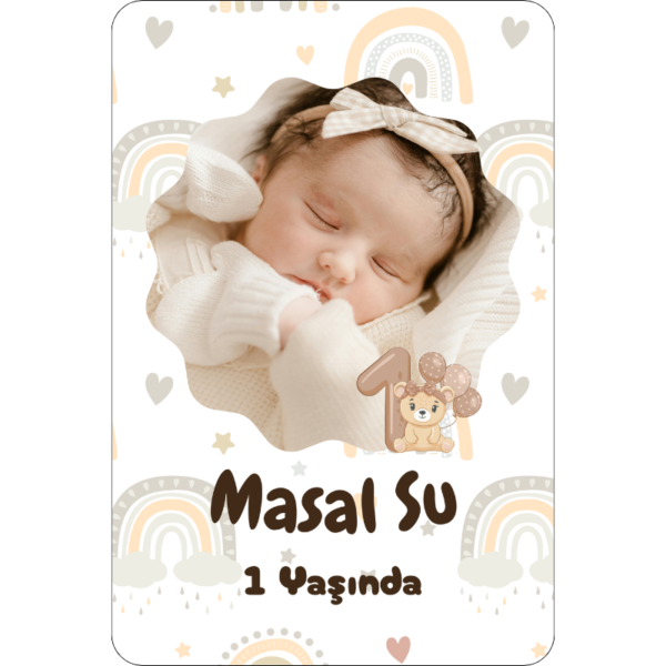 Gökkuşağı Temalı Doğum Günü Magnet 6x9cm