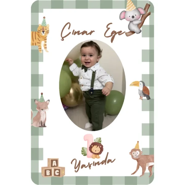 Safari Temalı Doğum Günü Magnet 6x9cm